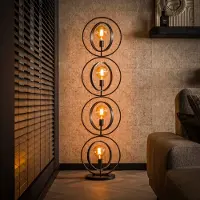 Lyora Lampe sur pied au charbon à 4 lumières Turn E27 - Ø 40cm