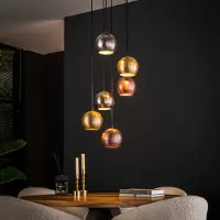 Lyora Lampe pendante industrielle Bol 6x E27