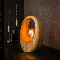 Lyora Lampe de table en bois de manguier Arch 1x E27 - 30 cm