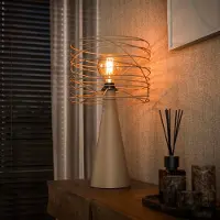 Lyora Lampe de table en sable Curl avec capuchon de fil
