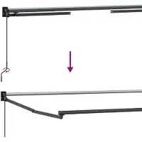 vidaXL Store à bras articulés manuel avec LED, gris clair et blanc