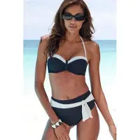 LASCANA Bas de bikini noir / blanc