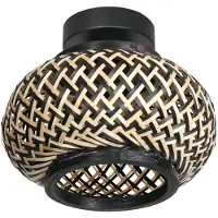 Steinhauer Lampe de plafond Nox Light avec une teinte en bambou Ø22,5 cm
