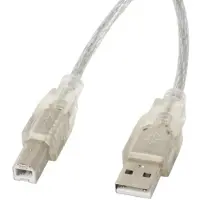 Lanberg CA-USBA-12CC-0030-TR Câble USB 3 m 2.0 USB B Transparent (CA-USBA-12CC-0030-TR)
