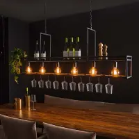 Lyora Lampe suspendue pour îlot de cuisine Decorate 160 cm - charbon de bois