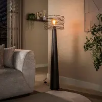 Lyora Lampadaire marron urbain Curl avec capuchon de fil