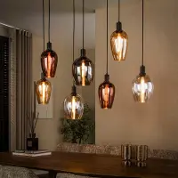 Lyora Lampe pendante de table à manger Amfora 7 lumières