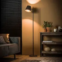 Lyora Lampe de pied en métal Flex 157 cm - charbon de bois