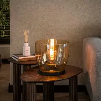 Lyora Lampe sur pied en verre ambré UP Ø 29 cm - 27 cm de hauteur