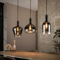 Lyora Lampe de table en verre Zenith Verre fumé 3x