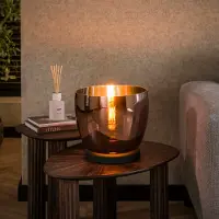 Lyora Lampe sur pied en verre en cuivre UP Ø 29 cm - 27 cm de hauteur
