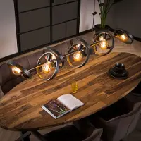 Lyora Table à manger à suspension à 8 anneaux Hover Charbon - Ø 26cm