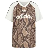 Adidas Snake Print Satin Jersey Femme - T-Shirts, Beige - Taille M (38-40) - Satin