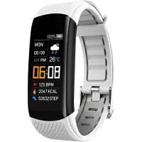 INF Bracelet d'activité avec moniteur de fréquence cardiaque, pouls, oxygène sanguin White