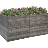 Prolenta Maison Exclusive - Jardinière grise, 157x80x80 cm, en résine tressée