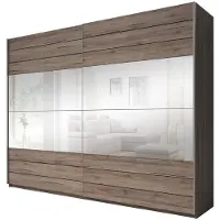 Meublorama Armoire FLOYD 270 cm - 2 portes coulissantes avec miroirs coloris bois brut