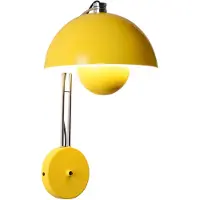 Alpinaluz Applique murale SETBUL jaune en métal, applique murale rétro avec interrupteur et douille E27 pour chambre à coucher, salon et coin lecture