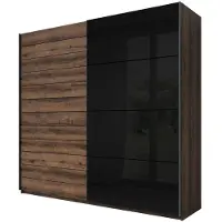 Meublorama Armoire FLOYD 2 portes coulissantes avec miroir sombre et fermeture silencieuse 270 cm