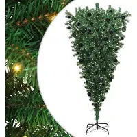 vidaXL Arbre de Noël artificiel renversé avec set de boules vert 210 cm PVC