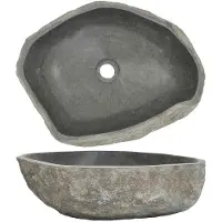 vidaXL Lavabo en pierre de rivière ovale (45-53)x(34-41) cm