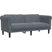 vidaXL Canapé 2 places gris foncé velours