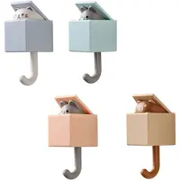 Typecat Lot de 4 crochets adhésifs pour manteaux, porte-clés en forme de chat mignon, crochets pour animaux de compagnie pour manteaux, cicatrices