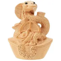 Typecat Statue de Serpent Chinois Sculptée à la Main en Bois Feng Shui Décoration Statue Bonne Chance Richesse Sculpture Animale