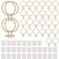 Tlily Faveur de Bracelet D'Aile D'Ange avec des Sacs en Organza Faveur de BaptêMe en Acrylique pour GarçOn et Fille Communion Anniversaire Mariage