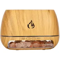Tlily Humidificateur D'Air Aromatique en Pierre de Sel avec Lumière Colorée et Flamme, Diffuseur D'Huiles Essentielles D'Aromathérapie, Pulvérisateur