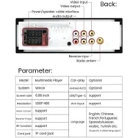 Typecat 1 Din 6,86 Pouces Écran Tactile Autoradio BT Musique Mains Libres Lecteur MP5 TF USB TP-C Chargement Système Audio Vidéo Automatique
