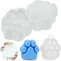 Typecat Lot de 50 coques de cire fondante en forme de griffe de chat, pour cubes, transparentes et vides