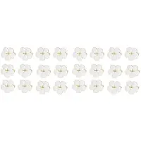 Typecat Ronds de Serviette, 24 Pièces Fleurs Porte-Ronds de Serviette Tables de Dîner Anneaux Ornement Élégant Décoration de Table, Blanc