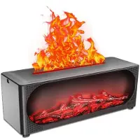 Tlily Humidificateur D'Aromathérapie à Simulation de Flamme, Diffuseur D'Aromathérapie Domestique avec Veilleuse et Diffuseur D'Huiles Essentielles