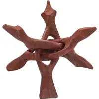 Torribaly Bâtons de Bois Support Outils Support en Bois Trépied Base Décorative Artisanat Fait Main Rouge