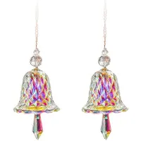 Torribaly 2X Vitrail Suspendu Carillons de Cloche en Cristal Décor en Cristal Décor de Pièce Esthétique Mignon Décor de Pièce Décor Suspendu