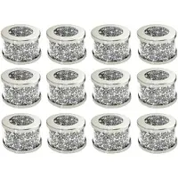 Typecat 12pcs Crystal Glass Napkin Holder Napkin Rings,Glam Crushed Diamond Ta