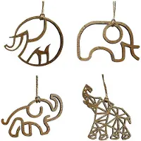 Typecat Pendentif Carte Postale Éléphant Décoration de la Maison Pendentif en Bois Pendentif D'Amitié Éléphant