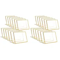 Torribaly 24 PièCes Cadre Doré Acrylique Porte-Affiche Mariage Table NuméRo Titulaire Incliné Menu Double Face Support, 4X6 Pouces Horizontal