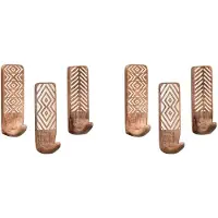 Torribaly Lot de 6 Crochets Muraux en Bois Non Destructifs - Crochets Muraux Adhésifs - Crochets Muraux Décoratifs Bohèmes