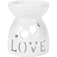 Tlily Diffuseur en CéRamique BrûLeur à Bougie Diffuseurs D'Huiles Essentielles BrûLantes en CéRamique Lampe Aromatique - Amour