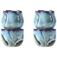 Torribaly 2X Aromathérapie Four Bougie Lampe Décoration Chambre Huile Essentielle Brûleur D'Encens Tulipe En Céramique Bougie