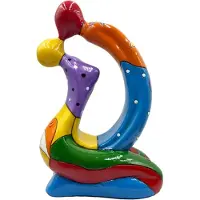 Typecat Statue d'amoureux s'embrassant abstraite moderne en résine artisanale couple sculpture de