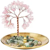 Tlily Porte-Encens pour Bâtons, Brûleur D'Encens en Pierre de Cristal de Guérison, Attrape-Cendres pour le Yoga et la Décoration de la Maison