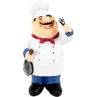 Tlily RéTro Chef ModèLe Ornements RéSine Artisanat Chef Figurines Maison Cuisine Restaurant Bar Café DéCor-A