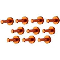 WT&D Ensemble de 10 patères métalliques, supports muraux, orange