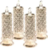 Typecat Bougies LED sans flamme Rose Shadow, 4 pièces, bougies romantiques à piles