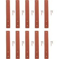 Typecat Lot de 10 crochets muraux en cuir synthétique pour tringle à rideau, sangles pour suspendre un soutien-gorge