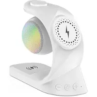 Tlily Haut-Parleur 5 en 1 Chargeur Sans Fil Magnétique 15 W Charge Rapide pour Montre Écouteur pour Mobile Universel Blanc