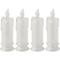 Typecat Lot de 4 bougies LED sans flamme, bougies pilier LED de dégagement, batterie incluse