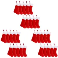Torribaly 30PCS Feutre Rouge Bas de Noël Porte-Bas de Noël Chaussettes Maison Cheminée Cadeau Sacs de Rangement pour Les Vacances